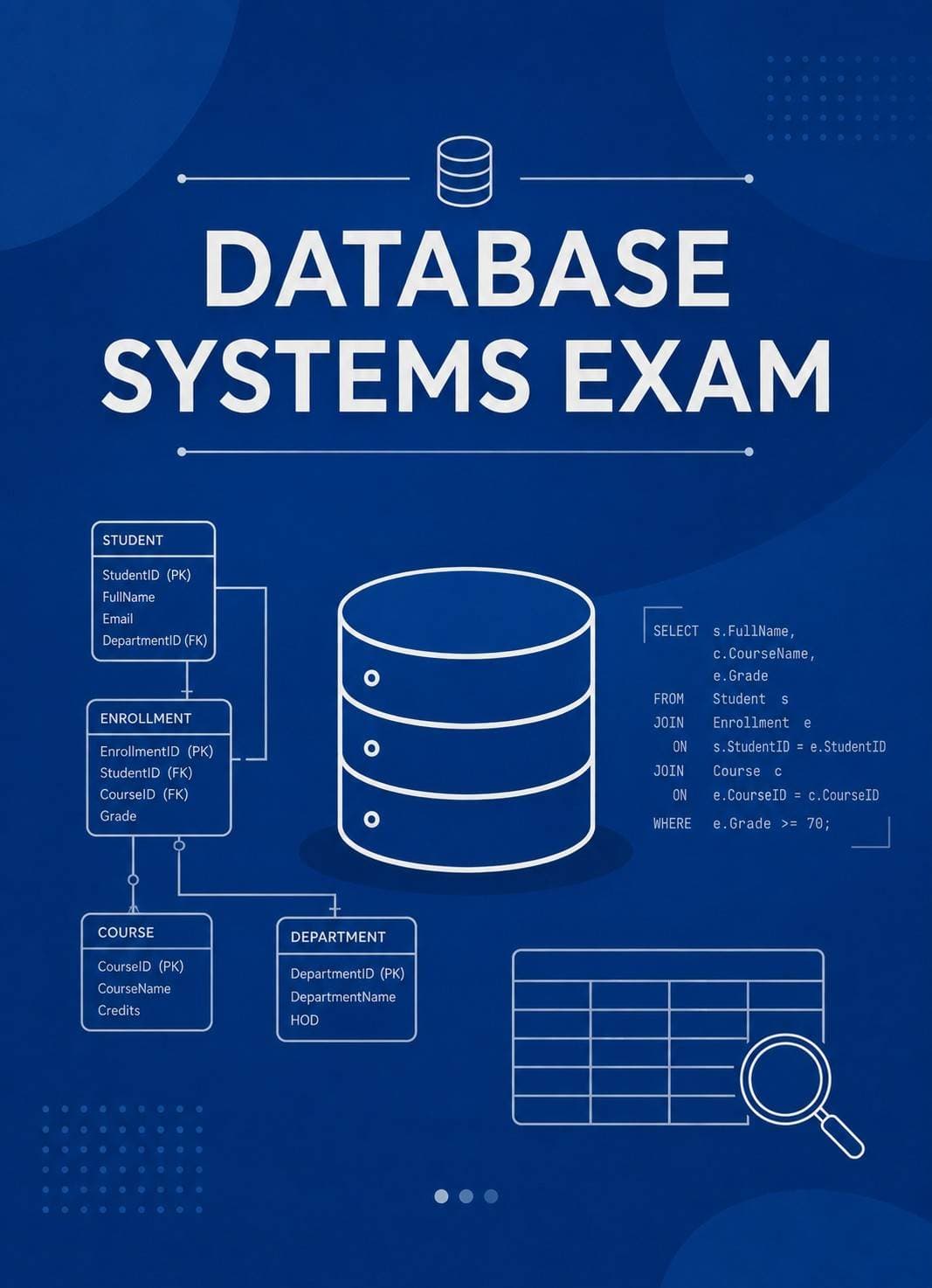 ICT 203 : DATABASE SYSTEMS  Exam - IPRC Kigali